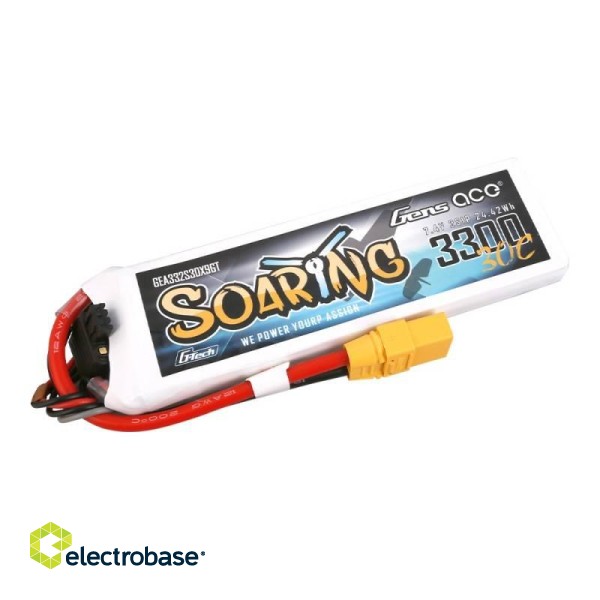 Battery Gens Ace G-Tech Soaring 3300mAh 7.4V 30C 2S1P XT90 image 2