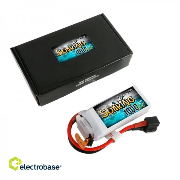 Battery Gens Ace Soaring 1000mAh 11.1V 30C 3S1P EC3/XT60/T-Plug image 5
