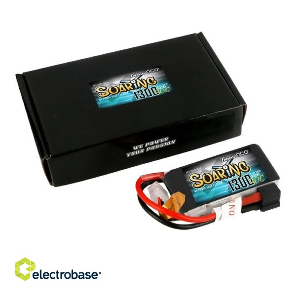 Battery Gens Ace Soaring 1300mAh 7.4V 30C 2S1P EC3/XT60/T-Plug image 5