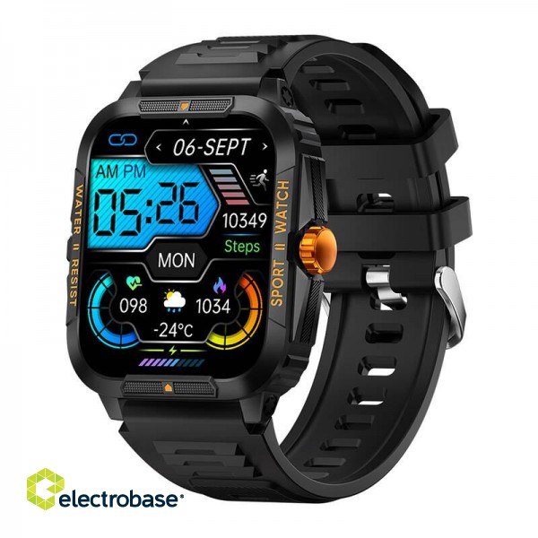 Colmi P76 smartwatch (black and orange) paveikslėlis 1