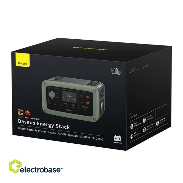 Portable Power Station Baseus Energy Stack 600W Green фото 7