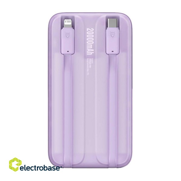 Powerbank Baseus Comet with USB to USB-C cable, 10000mAh, 22.5W (purple) paveikslėlis 3