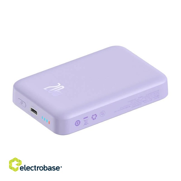 Powerbank Baseus Magnetic Mini 10000mAh, USB-C  20W MagSafe (purple) image 6