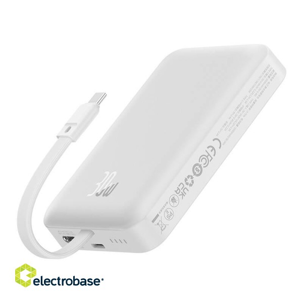 Powerbank Baseus Magnetic Mini 10000mAh, USB-C 30W MagSafe (white) фото 4