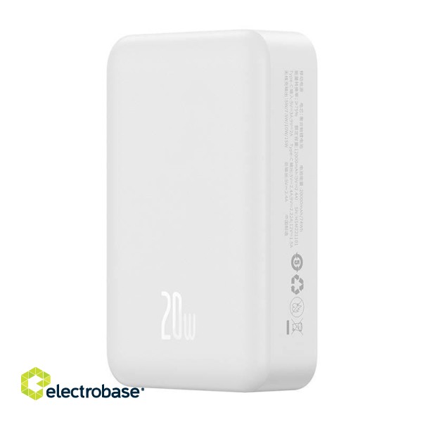 Powerbank Baseus Magnetic Mini 20000mAh, USB-C 20W MagSafe (white) фото 5