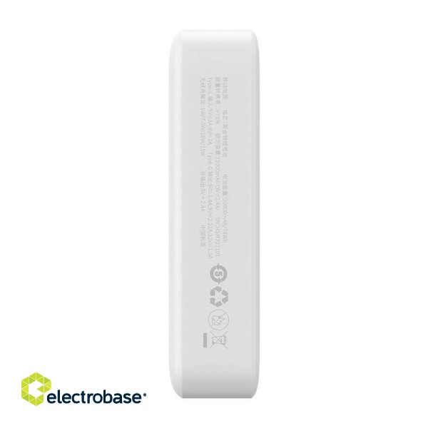 Powerbank Baseus Magnetic Mini 20000mAh, USB-C 20W MagSafe (white) фото 6