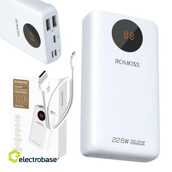 Powerbank Romoss SW10PF 10000mAh, 22.5W (white) paveikslėlis 4