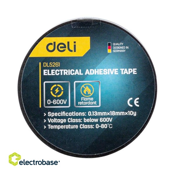 Electrical insulating tape Deli Tools EDL5261, 10m image 1
