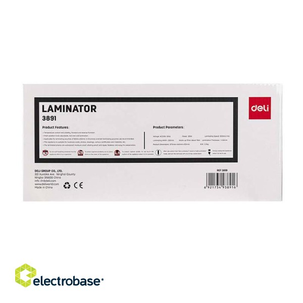 Laminator A4 Deli E3891-EU image 3