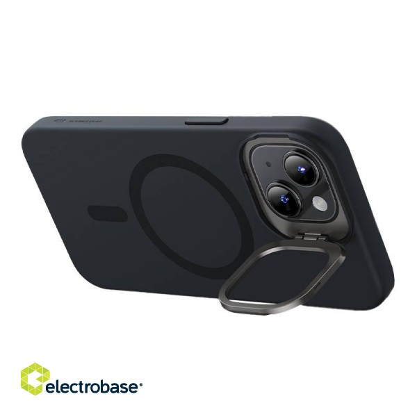 Case ESR Cloud Soft with Kickstand for iPhone 15, Magsafe (black) paveikslėlis 3