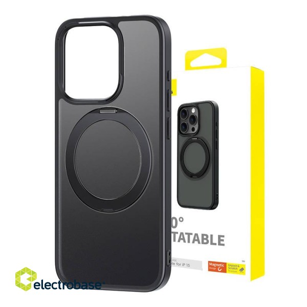 Magnetic Phone Case for iPhone 15 Baseus CyberLoop Series (Black) image 1
