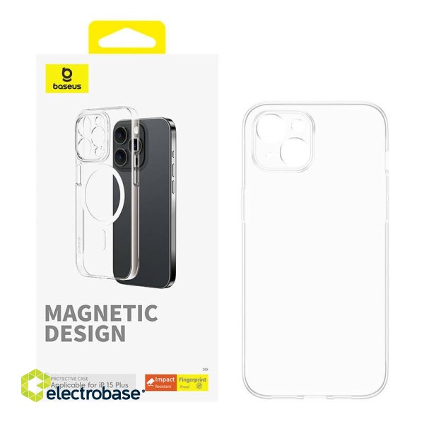 Magnetic Phone Case for iPhone 15 Plus Baseus OS-Lucent Series (Clear) image 3
