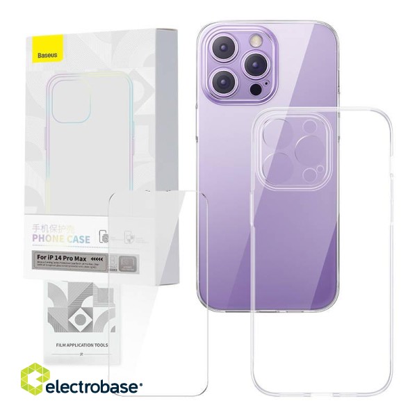 Transparent Case and Tempered Glass set Baseus Corning for iPhone 14 Pro Max image 1