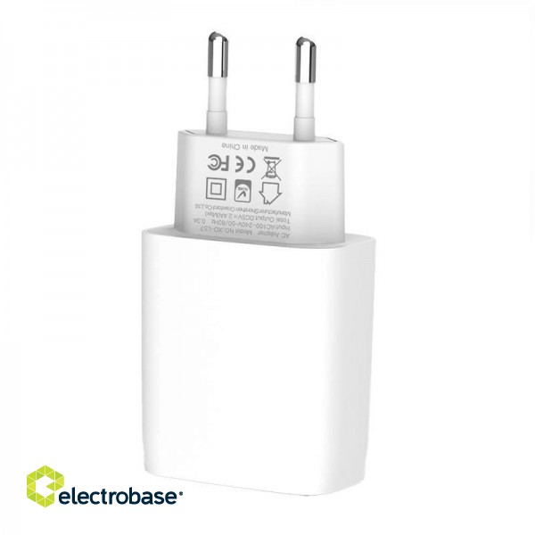 Wall charger XO L57, 2x USB + USB-C cable (white)