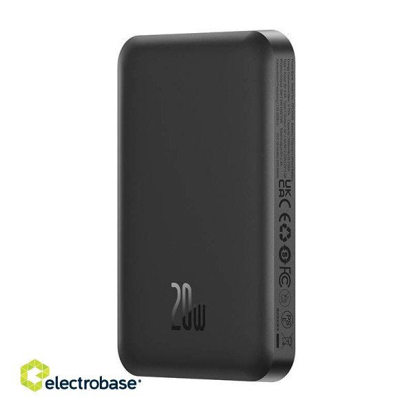 Magnetic Mini Powerbank Baseus 5000mAh, USB-C 20W (black) фото 4