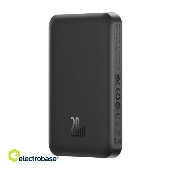 Magnetic Mini Powerbank Baseus 5000mAh, USB-C 20W (black) image 4