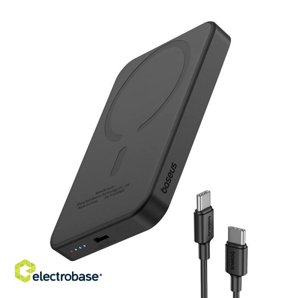 Magnetic Mini Powerbank Baseus 5000mAh, USB-C 20W (black) image 7