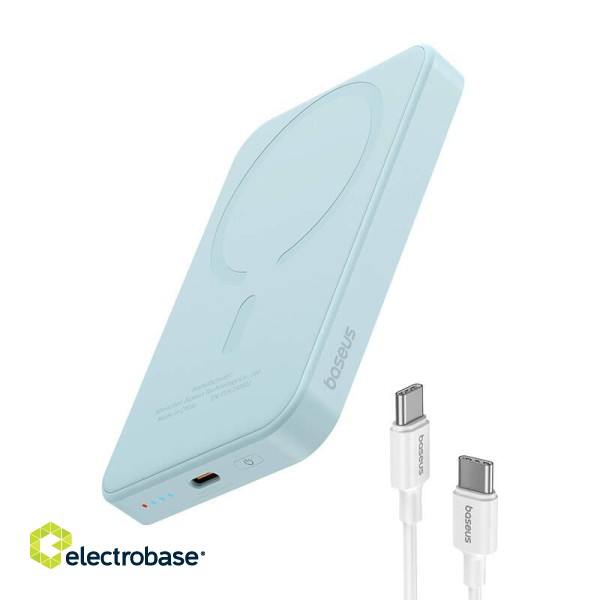 Magnetic Mini Powerbank Baseus 5000mAh, USB-C 20W (blue) paveikslėlis 7