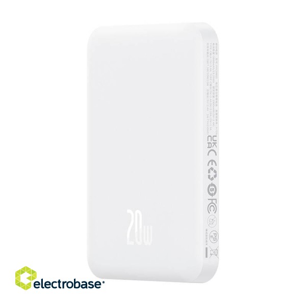 Magnetic Mini Powerbank Baseus 5000mAh, USB-C 20W (white) image 4