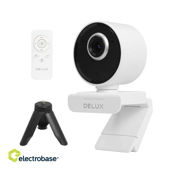 Smart Webcam with Tracking and Built-in Microphone Delux DC07 (White) 2MP 1920x1080p image 2
