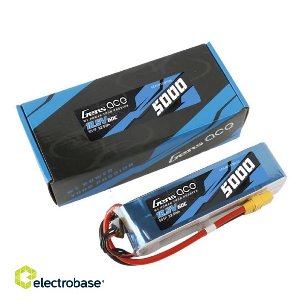 Battery LiPo Gens Ace Bashing 5000mAh 18.5V 60C 5S1P - XT90 paveikslėlis 5