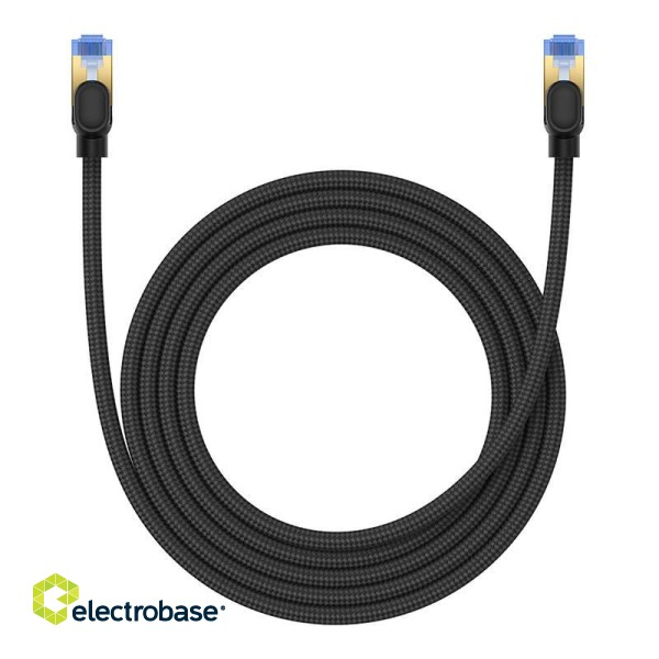 Braided network cable cat.7 Baseus Ethernet RJ45, 10Gbps, 2m (black) фото 3