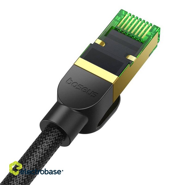 Braided network cable cat.8 Baseus Ethernet RJ45, 40Gbps, 10m (black) paveikslėlis 7