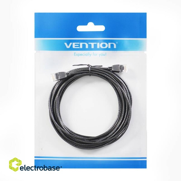 Network Cable UTP CAT6A Vention IBIBG RJ45 Ethernet 10Gbps 1.5m Black Slim Type фото 2