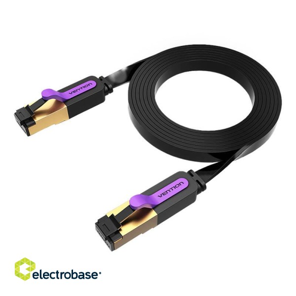 Flat Network Cable UTP CAT7 Vention ICABD RJ45 Ethernet 10Gbps 0.5m Black image 2
