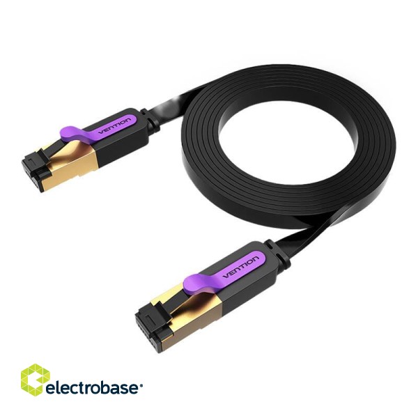 Flat Network Cable UTP CAT7 Vention ICABF RJ45 Ethernet 10Gbps 1m Black paveikslėlis 2