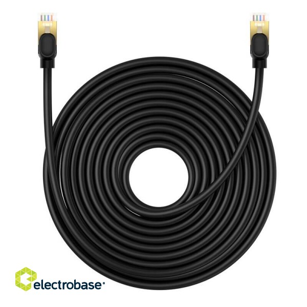 Network cable cat.8 Baseus Ethernet RJ45, 40Gbps, 15m (black) фото 3