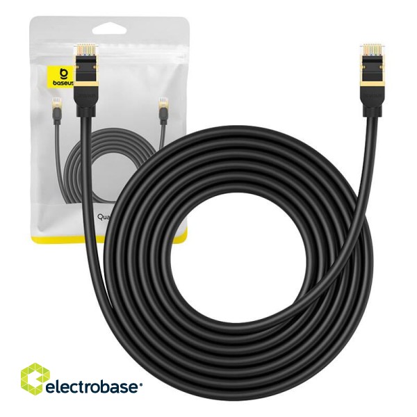 Network cable cat.8 Baseus Ethernet RJ45, 40Gbps, 5m (black) paveikslėlis 1