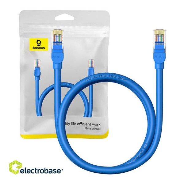 Round Cable Baseus Ethernet RJ45, Cat.6, 1m (blue) фото 1
