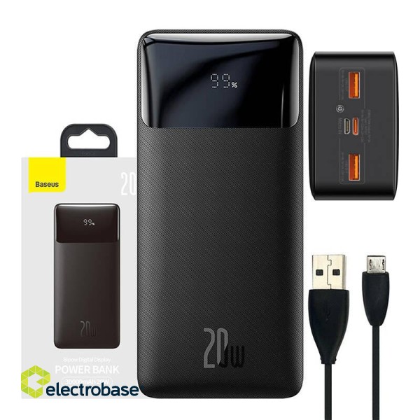 Powerbank Baseus Bipow 30000mAh, 20W (black) image 8