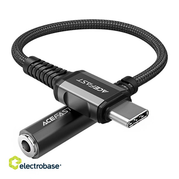 Adapter USB-C to mini jack 3,5mm Acefast C1-07 18cm (black) image 2