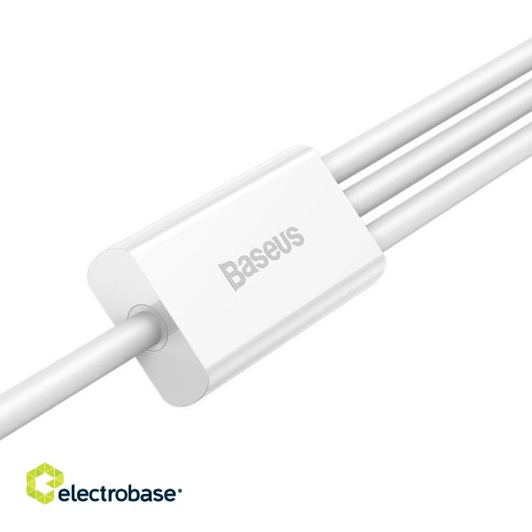 Quick Charge USB to M+L+C  Baseus Superior Data 3.5A 1m (White) image 4