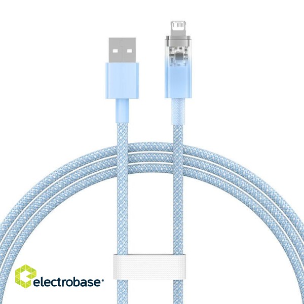 Fast Charging Cable Baseus Explorer USB to Lightning 2.4A 1M (blue) paveikslėlis 3