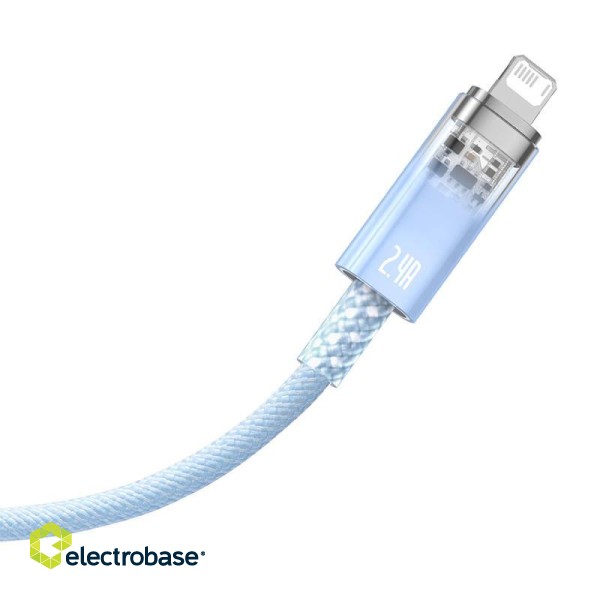 Fast Charging Cable Baseus Explorer USB to Lightning 2.4A 1M (blue) paveikslėlis 5