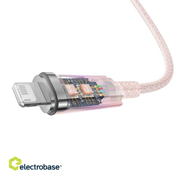 Fast Charging cable Baseus USB-A to Lightning Explorer Series 1m, 2.4A (pink) фото 6