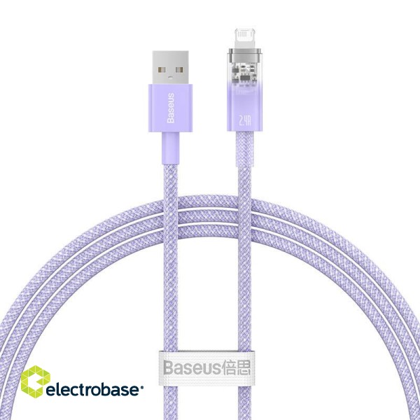 Fast Charging cable Baseus USB-A to Lightning Explorer Series 1m 2.4A (purple) фото 2