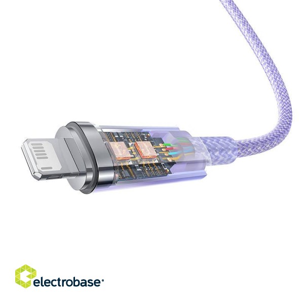 Fast Charging cable Baseus USB-A to Lightning Explorer Series 1m 2.4A (purple) paveikslėlis 6
