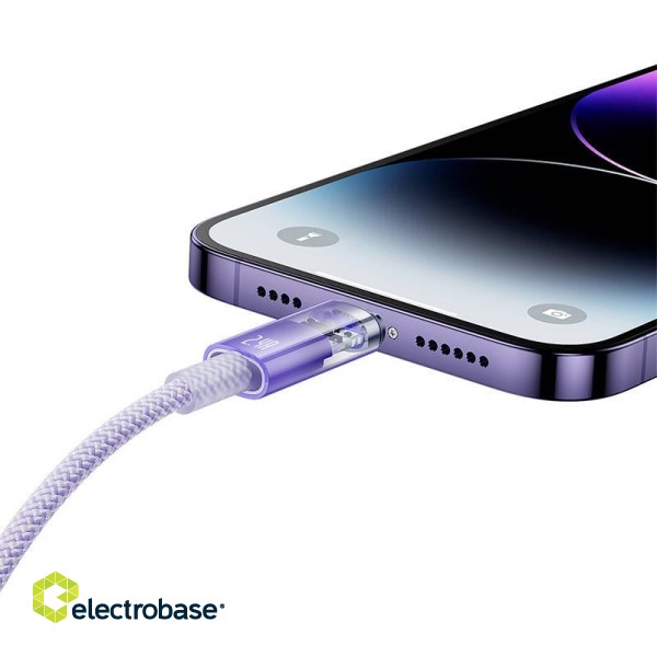 Fast Charging cable Baseus USB-A to Lightning Explorer Series 1m 2.4A (purple) image 8