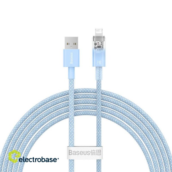 Fast Charging cable Baseus USB-A to Lightning  Explorer Series 2m, 2.4A (blue) image 2