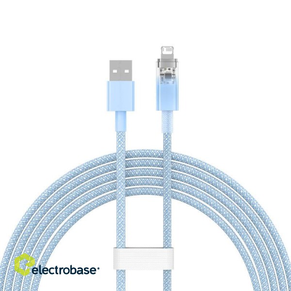 Fast Charging cable Baseus USB-A to Lightning  Explorer Series 2m, 2.4A (blue) image 3