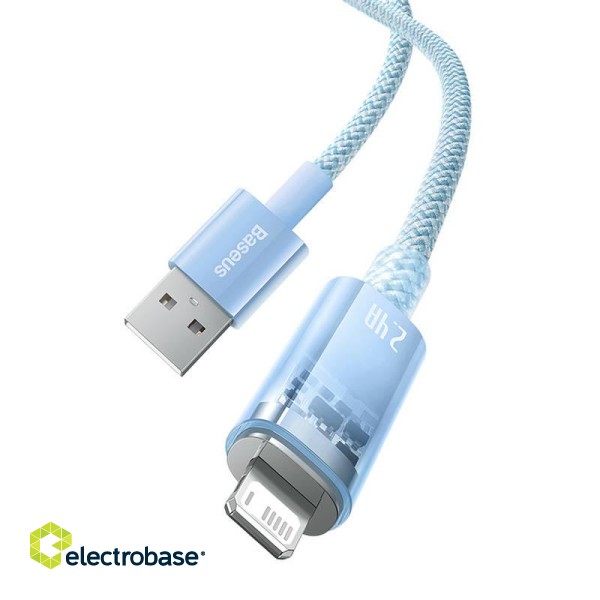Fast Charging cable Baseus USB-A to Lightning  Explorer Series 2m, 2.4A (blue) image 7