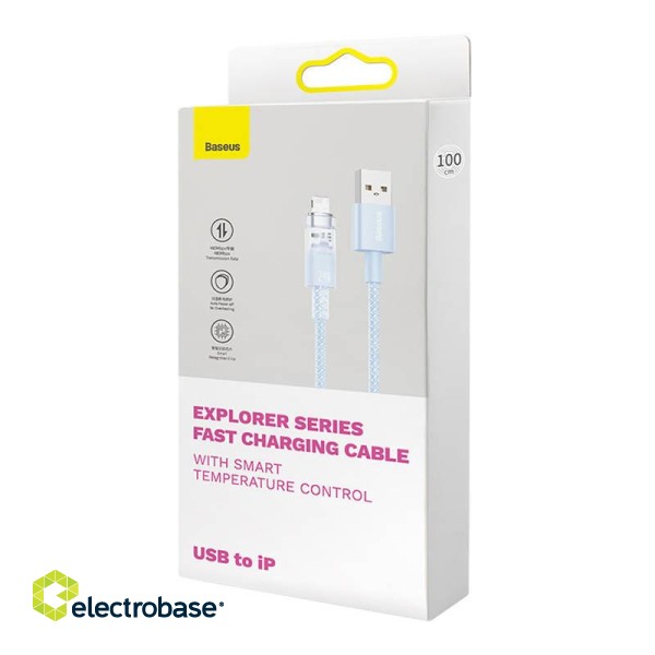 Fast Charging cable Baseus USB-A to Lightning  Explorer Series 2m, 2.4A (blue) image 9