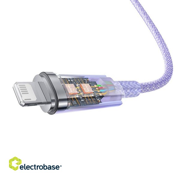 Fast Charging cable Baseus USB-A to Lightning  Explorer Series 2m, 2.4A (purple) image 6