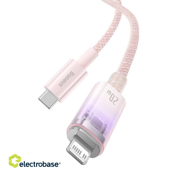 Fast Charging cable Baseus USB-A to Lightning Explorer Series 2m 20W (pink) image 4