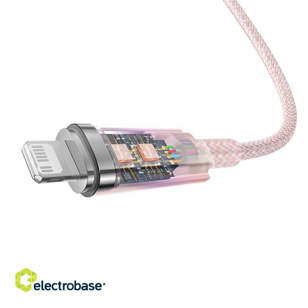 Fast Charging cable Baseus USB-A to Lightning Explorer Series 2m 20W (pink) image 6