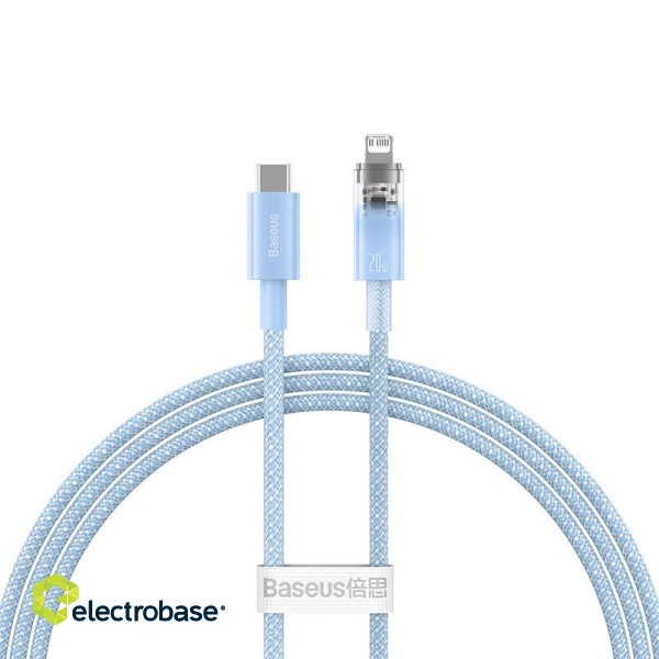 Fast Charging cable Baseus USB-C to Lightning  Explorer Series 1m, 20W (blue) paveikslėlis 2